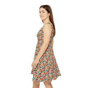 Orange Flower Skater Dress – Organic Cotton - Dipaliz - Dresses - s