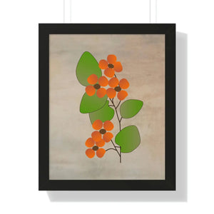 Framed Vertical Poster - Orange Flowers Wall Art - Dipaliz - 16″ x 20″ / Black