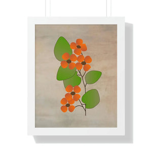 Framed Vertical Poster - Orange Flowers Wall Art - Dipaliz - 16″ x 20″ / White