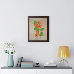 Framed Vertical Poster - Orange Flowers Wall Art - Dipaliz