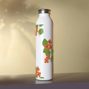 Slim Orange Flowers Water Bottle - Matte Lightweight - Dipaliz - Bottles