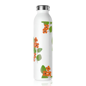 Slim Orange Flowers Water Bottle - Matte Lightweight - Dipaliz - Bottles