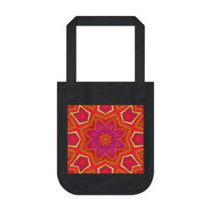 Canvas Tote Bag Red Geometric Pattern Bold Eco Friendly - Dipaliz - one Size / Black - Bags