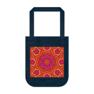 Canvas Tote Bag Red Geometric Pattern Bold Eco Friendly - Dipaliz - one Size / Navy - Bags