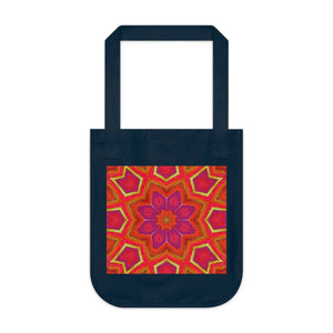 Red Geometric Canvas Tote Bag - Organic Cotton - Dipaliz - Bags