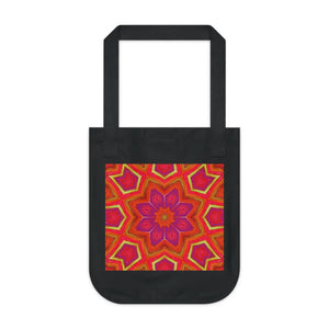 Red Geometric Canvas Tote Bag - Organic Cotton - Dipaliz - Bags