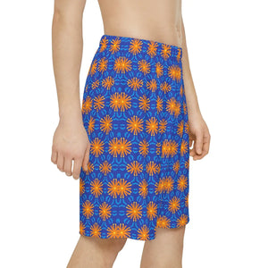 Performance Men’s Sports Shorts - Orange Pattern - Dipaliz
