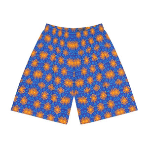 Performance Men’s Sports Shorts - Orange Pattern - Dipaliz