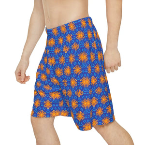 Performance Men’s Sports Shorts - Orange Pattern - Dipaliz