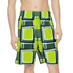 Performance Grey Pattern Men’s Sports Shorts - Dipaliz - Xs