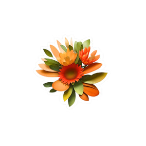 Floral Orange and Red Flowers Vinyl Decals - Dipaliz - Decorative Stickers
