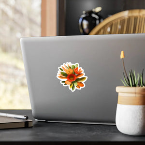 Floral Orange and Red Flowers Vinyl Decals - Dipaliz - Decorative Stickers