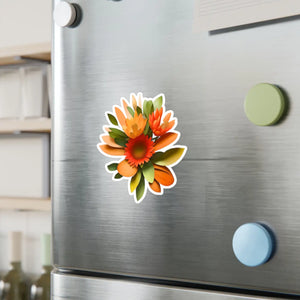 Floral Orange and Red Flowers Vinyl Decals - Dipaliz - Decorative Stickers
