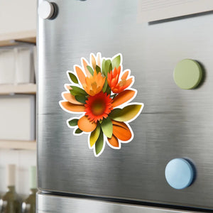 Floral Orange and Red Flowers Vinyl Decals - Dipaliz - Decorative Stickers