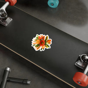Floral Orange and Red Flowers Vinyl Decals - Dipaliz - Decorative Stickers