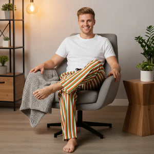 Orange Stripes Men’s Pajama Pants (aop) - Pajamas