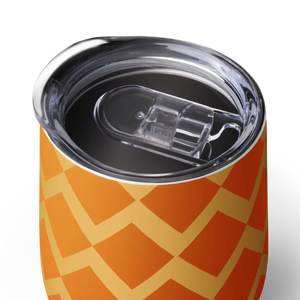 Insulated Orange Zigzag Pattern Wine Tumbler - Dipaliz - Tumblers