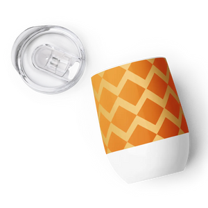 Insulated Orange Zigzag Pattern Wine Tumbler - Dipaliz - Tumblers