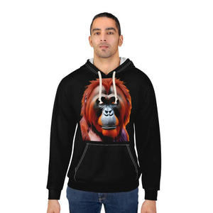 Vibrant Orangutan Hoodie - Polyester Cotton Pullover - Dipaliz - Hoodies