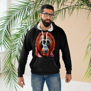 Vibrant Orangutan Hoodie - Polyester Cotton Pullover - Dipaliz - Hoodies