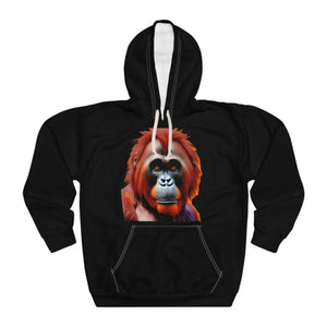 Vibrant Orangutan Hoodie - Polyester Cotton Pullover - Dipaliz - Hoodies