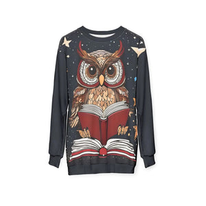 Cozy Unisex Sweatshirt - Owl Reading Book Nerd - Dipaliz - Sweatshirts