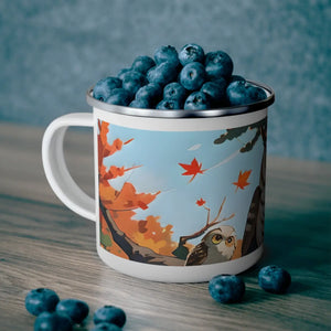 Durable Enamel Camping Mug - Autumn Trees 12oz Steel - Dipaliz - Mugs