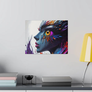 Paint Splash Woman Face Matte Canvas - Dipaliz - Posters Prints & Visual Artwork