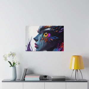 Paint Splash Woman Face Matte Canvas - Dipaliz - Posters Prints & Visual Artwork
