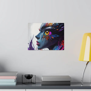 Paint Splash Woman Face Matte Canvas - Dipaliz - Posters Prints & Visual Artwork