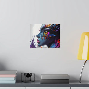 Paint Splash Woman Face Matte Canvas - Dipaliz - Posters Prints & Visual Artwork
