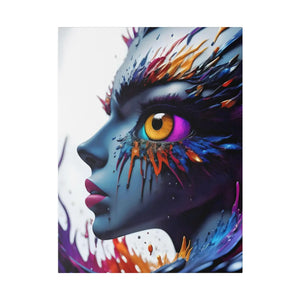 Paint Splash Woman Face Matte Canvas - Dipaliz - Posters Prints & Visual Artwork