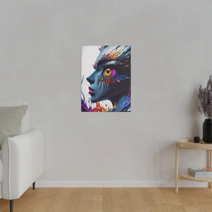 Paint Splash Woman Face Matte Canvas - Dipaliz - Posters Prints & Visual Artwork