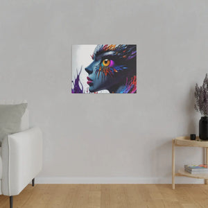 Paint Splash Woman Face Matte Canvas - Dipaliz - Posters Prints & Visual Artwork