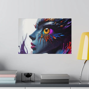 Paint Splash Woman Face Matte Canvas - Dipaliz - Posters Prints & Visual Artwork