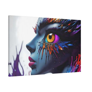 Paint Splash Woman Face Matte Canvas - Dipaliz - Posters Prints & Visual Artwork