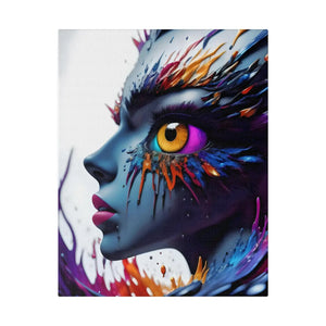 Paint Splash Woman Face Matte Canvas - Dipaliz - Posters Prints & Visual Artwork
