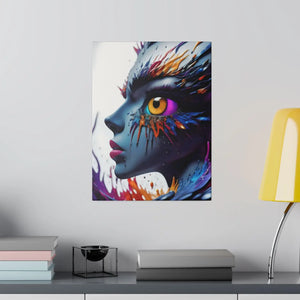 Paint Splash Woman Face Matte Canvas - Dipaliz - Posters Prints & Visual Artwork