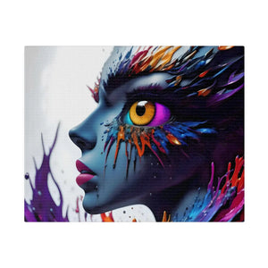 Paint Splash Woman Face Matte Canvas - Dipaliz - Posters Prints & Visual Artwork
