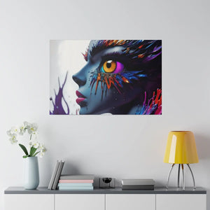Paint Splash Woman Face Matte Canvas - Dipaliz - Posters Prints & Visual Artwork