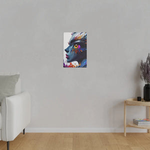 Paint Splash Woman Face Matte Canvas - Dipaliz - Posters Prints & Visual Artwork