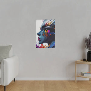 Paint Splash Woman Face Matte Canvas - Dipaliz - Posters Prints & Visual Artwork