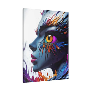 Paint Splash Woman Face Matte Canvas - Dipaliz - Posters Prints & Visual Artwork