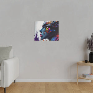 Paint Splash Woman Face Matte Canvas - Dipaliz - Posters Prints & Visual Artwork
