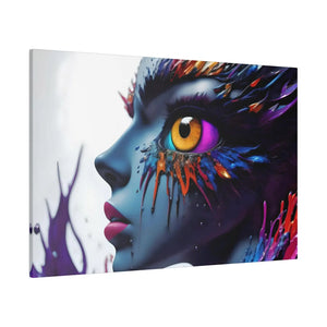 Paint Splash Woman Face Matte Canvas - Dipaliz - Posters Prints & Visual Artwork