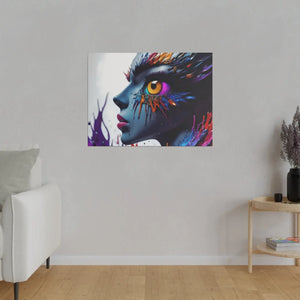 Paint Splash Woman Face Matte Canvas - Dipaliz - Posters Prints & Visual Artwork