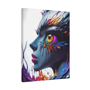Paint Splash Woman Face Matte Canvas - Dipaliz - Posters Prints & Visual Artwork
