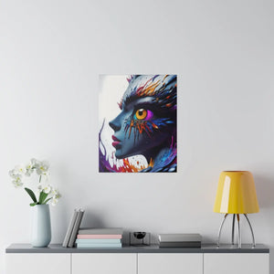 Paint Splash Woman Face Matte Canvas - Dipaliz - Posters Prints & Visual Artwork