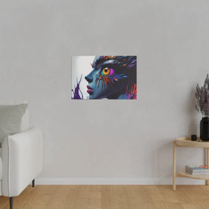 Paint Splash Woman Face Matte Canvas - Dipaliz - Posters Prints & Visual Artwork