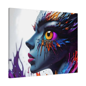 Paint Splash Woman Face Matte Canvas - Dipaliz - Posters Prints & Visual Artwork